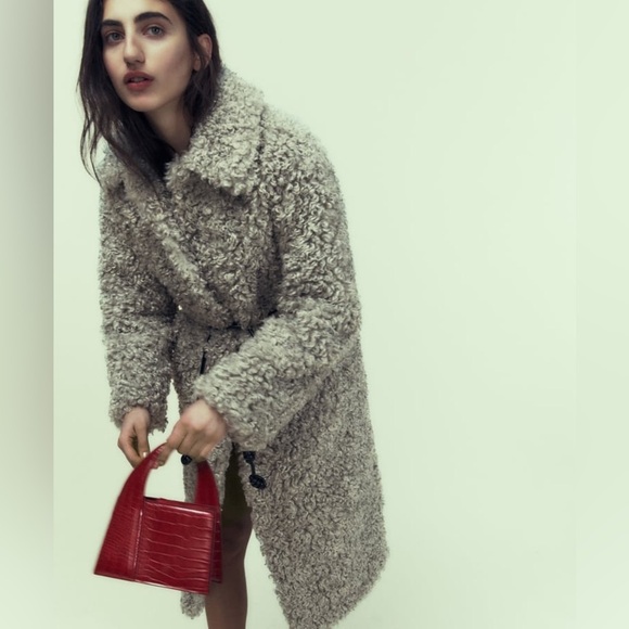 Zara Croc City Bag Small Purse Shoulder Bag Clutch Petite Red Ref 6092/010 - Picture 2 of 13